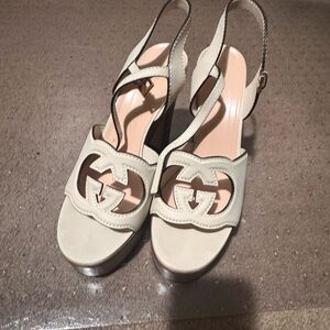 Gucci Women's Cream Platform Sandals
